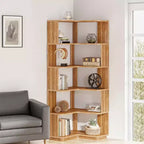 MAYEERTY Space-Saving L-Shaped Corner Shelving Unit, Multifunctional Storage Shelf for Bedroom Office