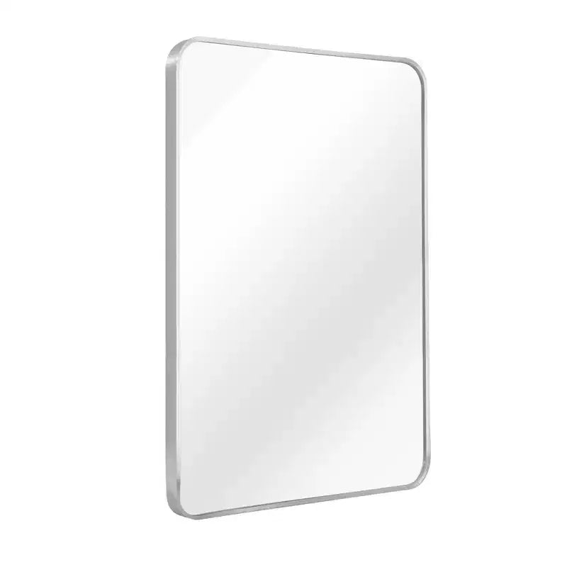 Silver Metal Framed Rectangular Bathroom Wall Mirror - Stylish & Durable