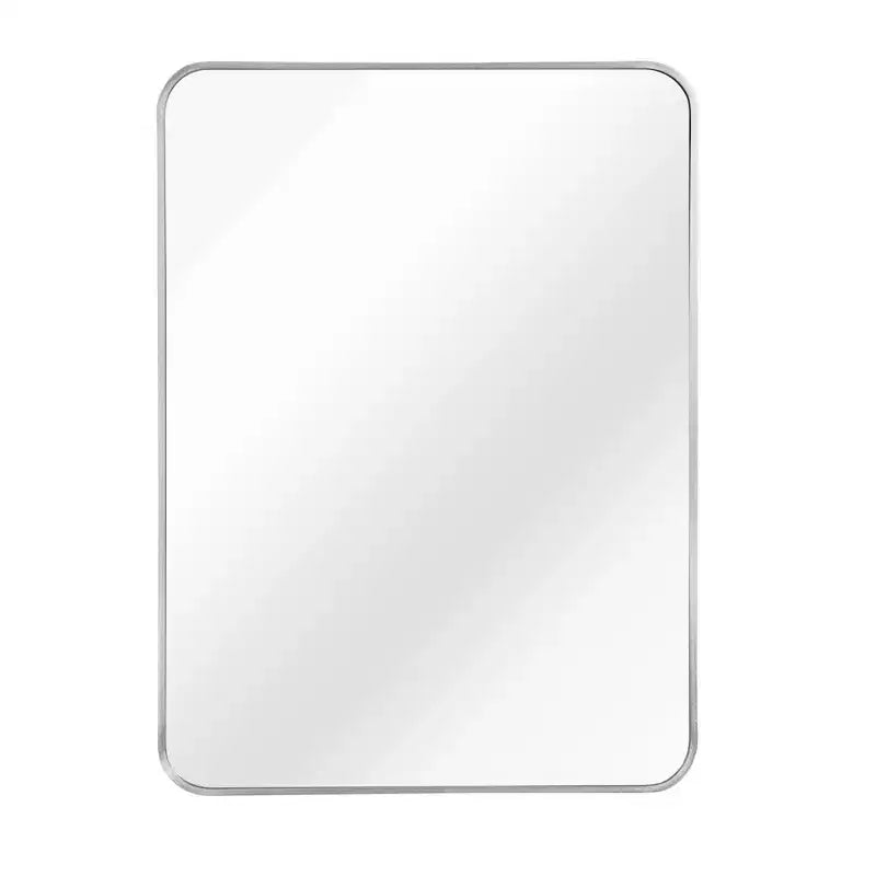 Silver Metal Framed Rectangular Bathroom Wall Mirror - Stylish & Durable