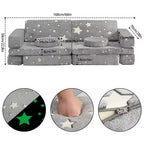 Canapé modulable pour enfants pour salle de jeux, chambre, mobilier imaginatif, canapé pour enfants pour jouer, dormir, pour filles et garçons, gris