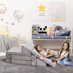 Canapé modulable pour enfants pour salle de jeux, chambre, mobilier imaginatif, canapé pour enfants pour jouer, dormir, pour filles et garçons, gris