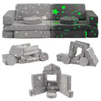 Modular Kids Couch for Toddler Playroom, Bedroom Imaginative Furniture, Kids Sofa for Playing, Sleeping, Toddler Girls and Boys, Grey