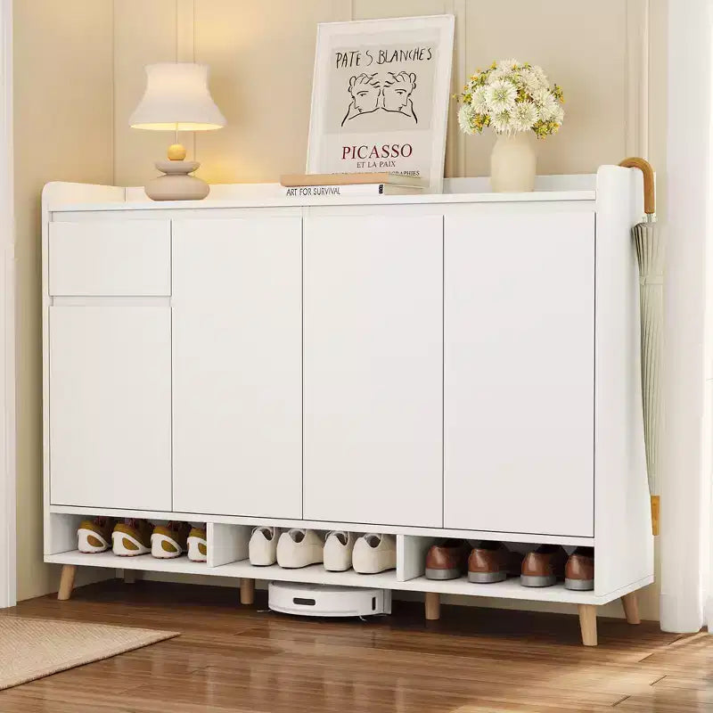 Modern Shoe Cabinet with Adjustable Shelves, Minimalist Home Organizer, Storage Sideboard