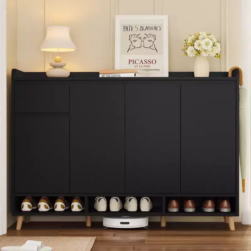 Modern Shoe Cabinet with Adjustable Shelves, Minimalist Home Organizer, Storage Sideboard
