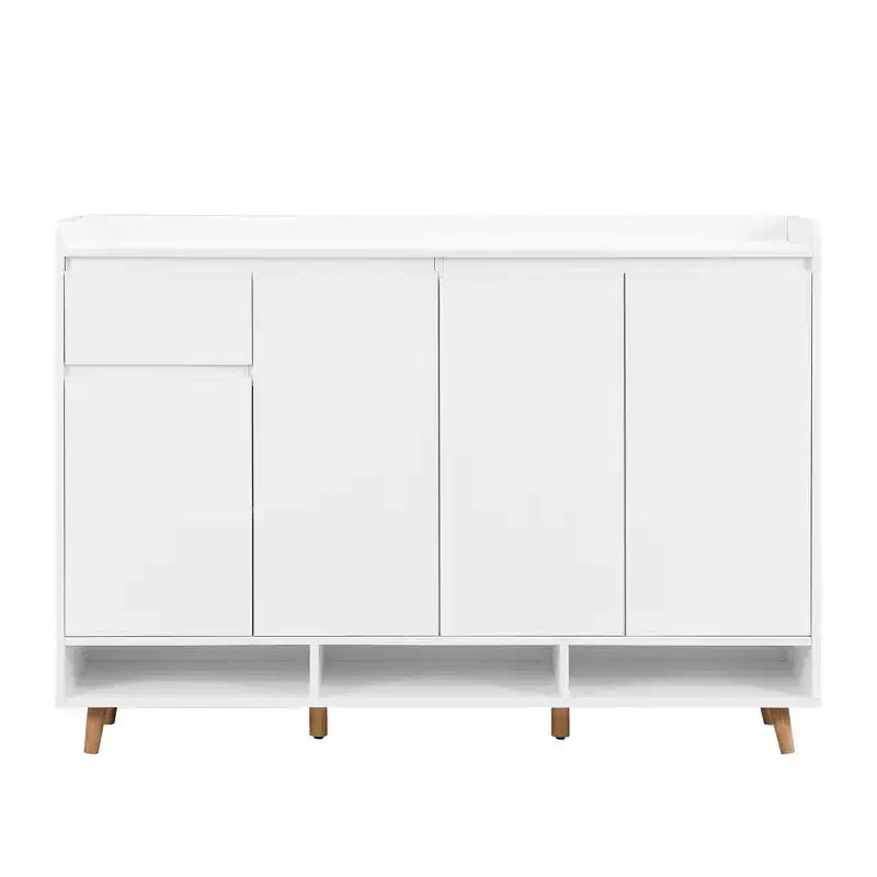 Modern Shoe Cabinet with Adjustable Shelves, Minimalist Home Organizer, Storage Sideboard