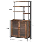 Étagère de boulanger, support de micro-ondes de 64,5 po avec rangement, meuble bar haut, étagères de boulanger sur pied, bar à vin autoportant avec pieds réglables