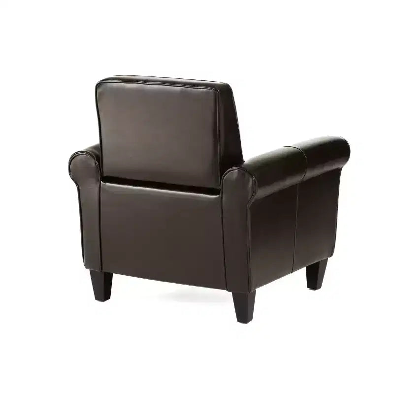 Cinnabar Contemporary Upholstered Club Chair with Rolled Arm