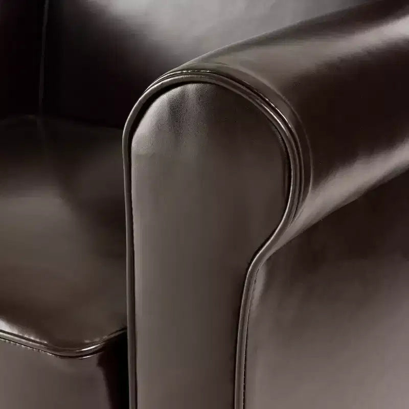 Cinnabar Contemporary Upholstered Club Chair with Rolled Arm