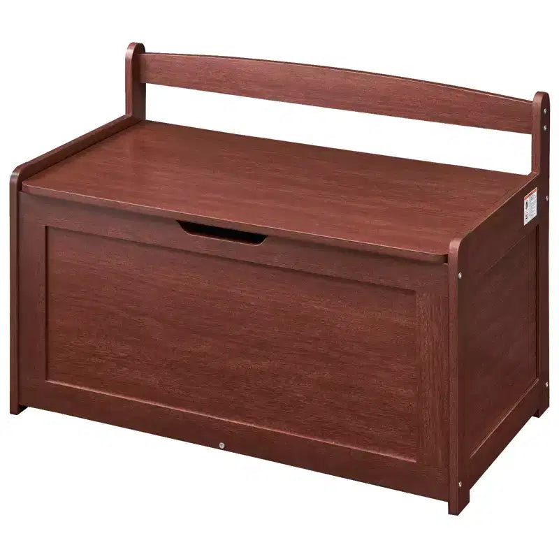VEVOR Wooden Toy Chest for Kids, Toddler Toy Storage Box with Flip-Top Lid and Safety Hinge, 32.68 x 17.91 x 24.02 Large Kids Storage Bench, Cherry