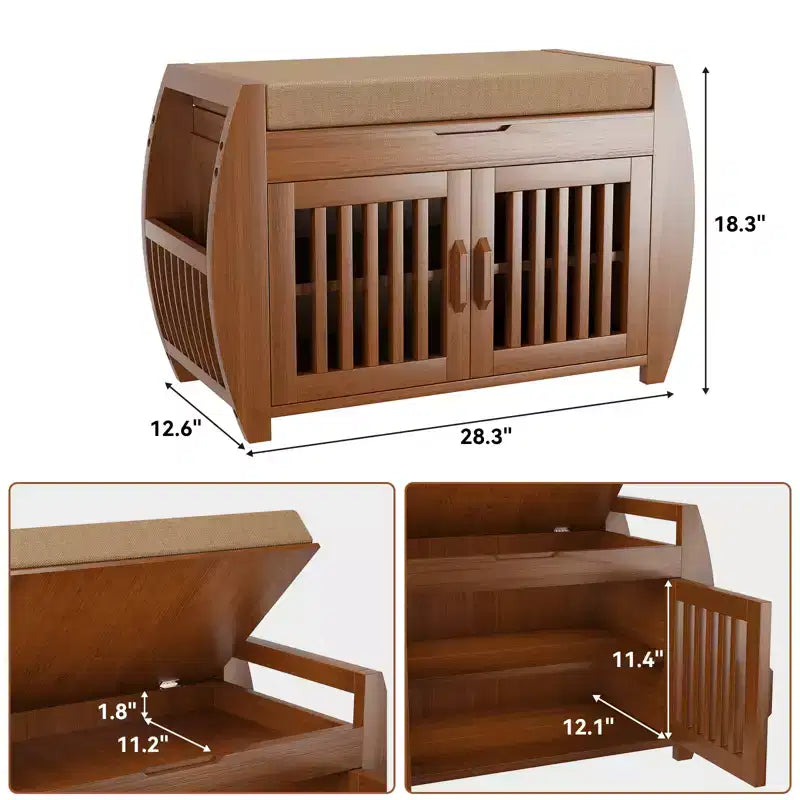 28.3 Compact Shoe Bench with Storage