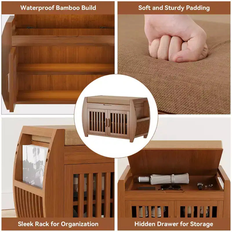 28.3 Compact Shoe Bench with Storage