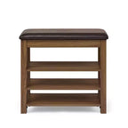 Banc à chaussures rembourré en similicuir Debby Wood