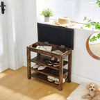 Banc à chaussures rembourré en similicuir Debby Wood