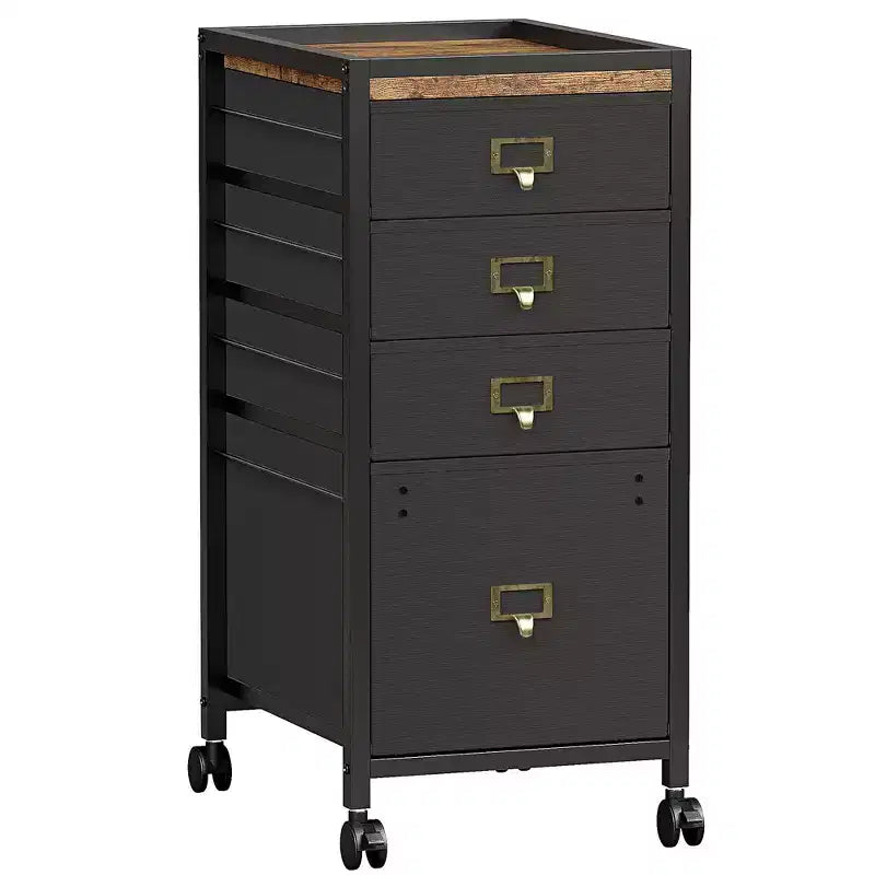 Drawer File CabinetMobile Filing Cabinet Rolling Printer Stand Fits A4 or Letter Size, Fabric Vertical File Cabinet with Wheels,Under Storage Cabinet