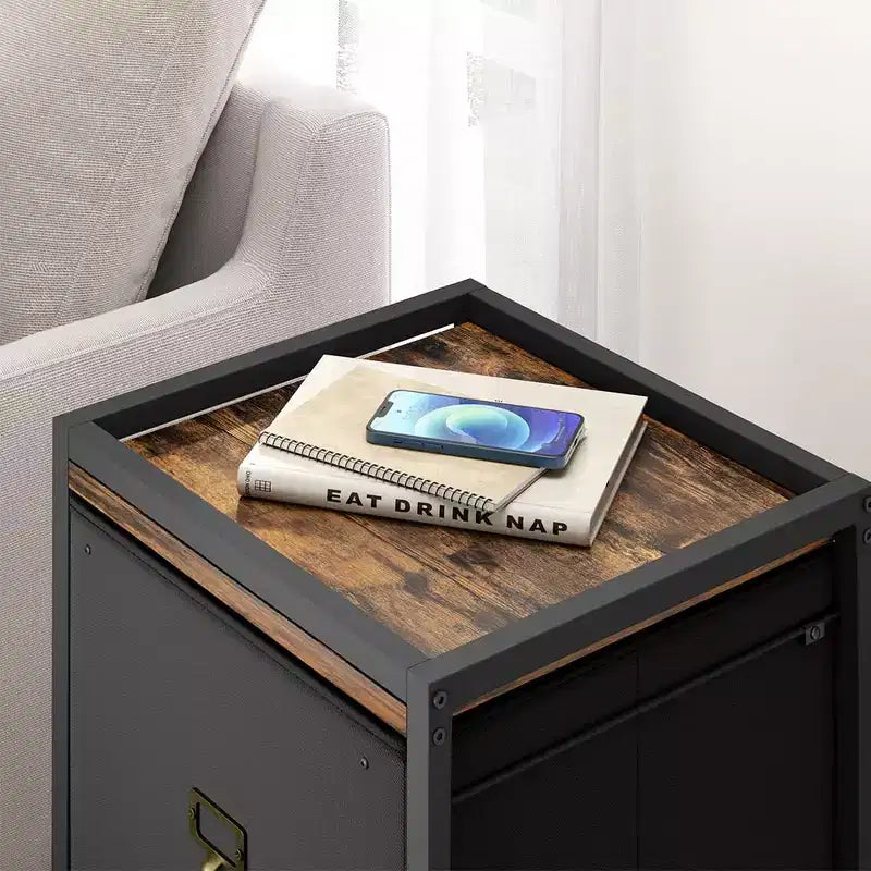 Drawer File CabinetMobile Filing Cabinet Rolling Printer Stand Fits A4 or Letter Size, Fabric Vertical File Cabinet with Wheels,Under Storage Cabinet