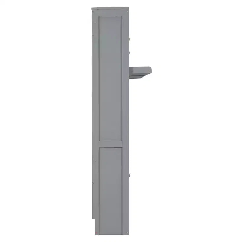 Dual Twin Size Murphy Bed with Convertible Shelf-Legs and Central Storage Unit