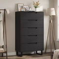 5 Dresser for Bedroom, 47 Tall Dresser, Vertical Drawer Dresser with Storage Freestanding, Wooden Closet Dresser for Living Room, Entryway, White