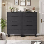5 Commodes pour Chambre à Coucher, Commode Haute 47", Commode Verticale avec Rangement Autoportante, Commode de Rangement en Bois pour Salon, Entrée, Blanc
