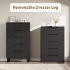 5 Commodes pour Chambre à Coucher, Commode Haute 47", Commode Verticale avec Rangement Autoportante, Commode de Rangement en Bois pour Salon, Entrée, Blanc