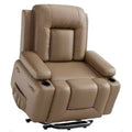 Oversized Power Lift Recliner Chair for Elderly, Faux Leather Lift Chair with Wide Seat, Cup Holders, and Side Pockets for Living Room