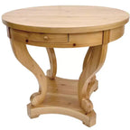 Table à manger ronde avec pieds courbés Table de cuisine style ferme Petite table basse pour salle à manger