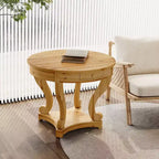 Table à manger ronde avec pieds courbés Table de cuisine style ferme Petite table basse pour salle à manger