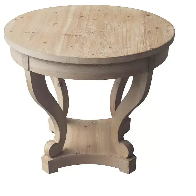 Round Dining Table with Curved Legs Kitchen Table Farmhouse Style Small Coffee Table for Dining Room
