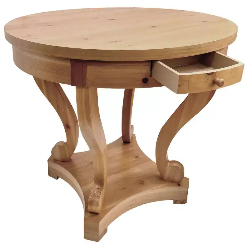 Round Dining Table with Curved Legs Kitchen Table Farmhouse Style Small Coffee Table for Dining Room