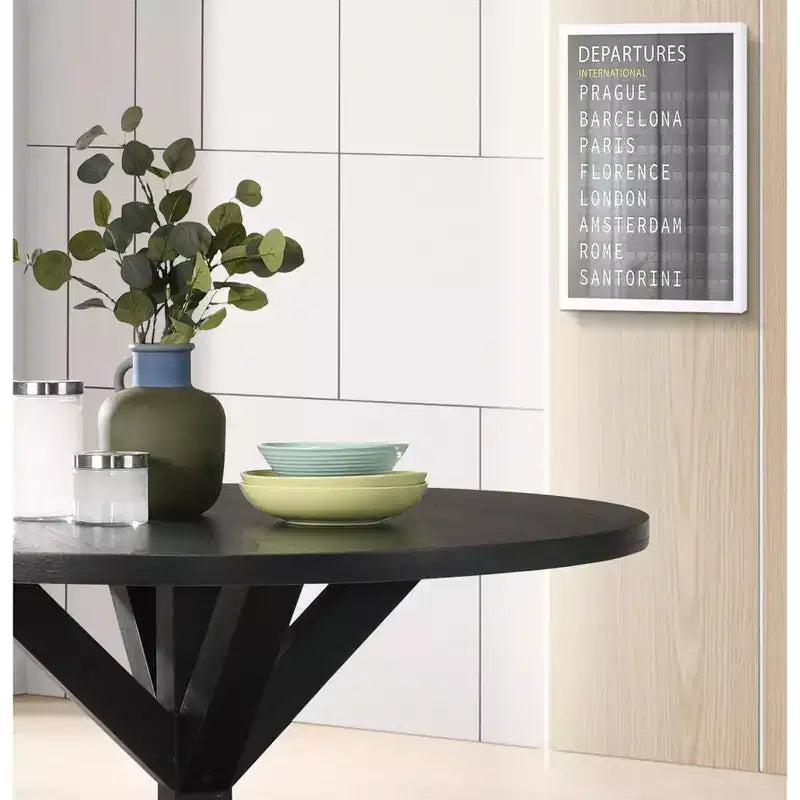 Round Dining Table 48 Mid-Century Modern Dining Table with Cross Leg for Dining Room, Living Room