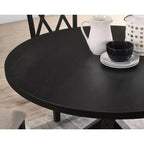 Table de salle à manger ronde 48'' - Table à manger moderne du milieu du siècle avec pieds croisés pour salle à manger, salon