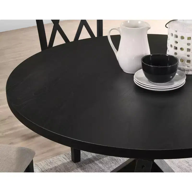 Round Dining Table 48 Mid-Century Modern Dining Table with Cross Leg for Dining Room, Living Room