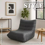 Fauteuil d'appoint moderne, fauteuil rembourré confortable avec coussin haute densité et mousse moelleuse pour salon ou chambre à coucher - Gris Leathaire
