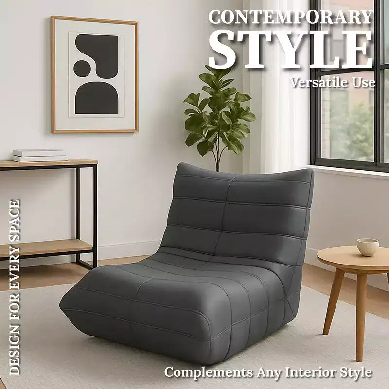 Modern Accent Chair Comfy Upholstered Armchair with High-Density Cushion & Plush Foam Chair for Living Room or Bedroom - Leathaire Gray