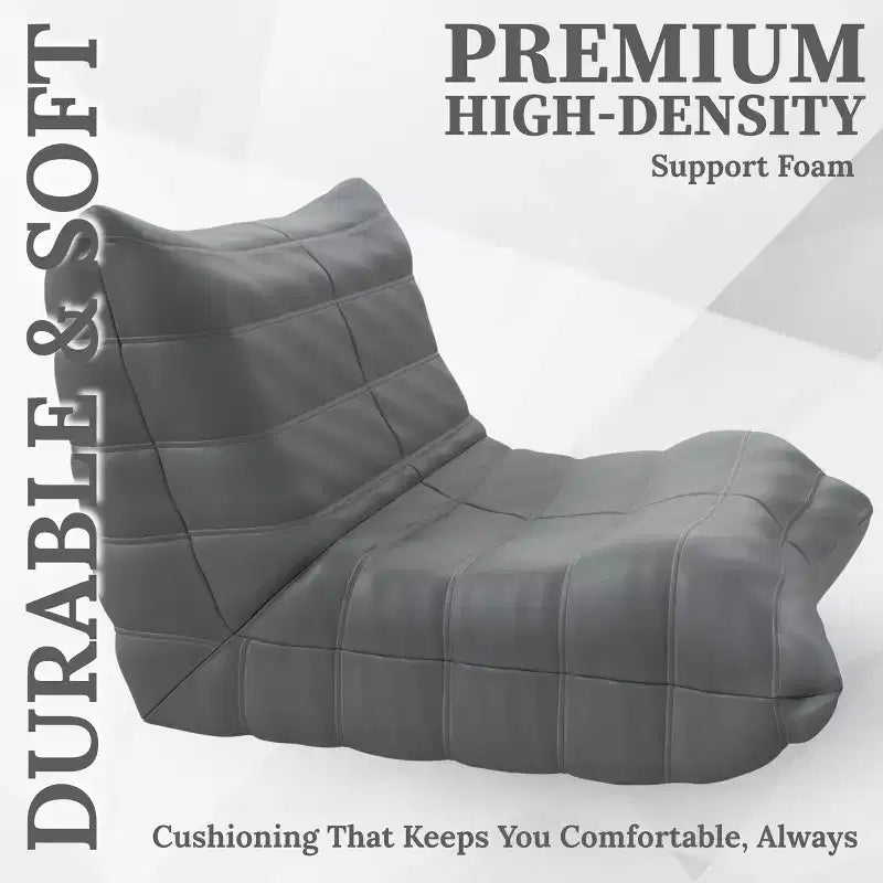 Modern Accent Chair Comfy Upholstered Armchair with High-Density Cushion & Plush Foam Chair for Living Room or Bedroom - Leathaire Gray