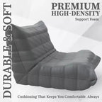 Fauteuil d'appoint moderne, fauteuil rembourré confortable avec coussin haute densité et mousse moelleuse pour salon ou chambre à coucher - Gris Leathaire