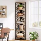 Lantine 6-Tier Corner Shelf, 70.9 Bookshelf Display Rack, Storage Shelving Unit Plant Stand for Living Room, Bedroom, Bathroom, Kitchen
