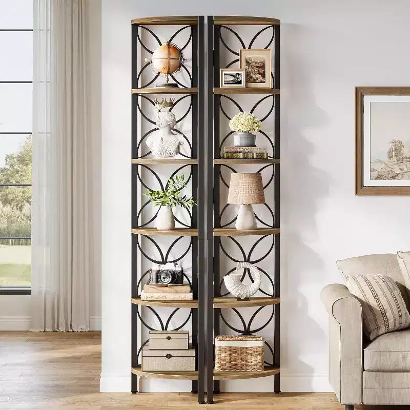6-Tier Corner Shelf, 70.9 Bookshelf Display Rack, Storage Shelving Unit Plant Stand for Living Room, Bedroom, Bathroom, Kitchen
