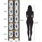Étagère d'Angle à 6 Niveaux, Étagère de Rangement pour Livres, Présentoir, Meuble de Rangement, Support de Plante pour Salon, Chambre, Salle de Bain, Cuisine de 180 cm