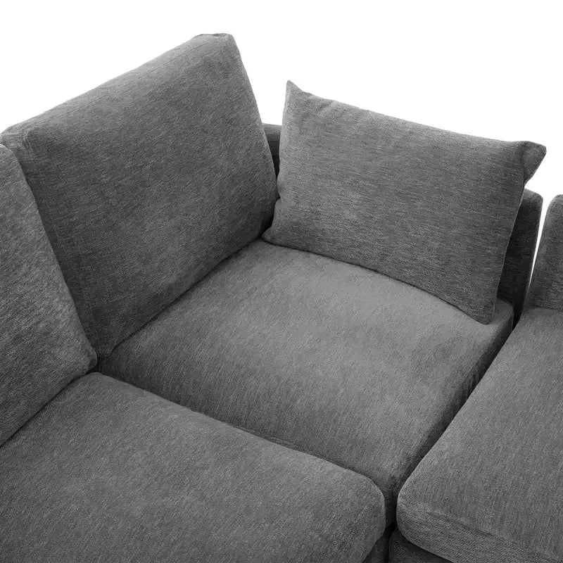Multifunctional Modular Sectional Sofa with Movable Ottoman