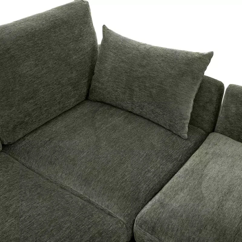 Multifunctional Modular Sectional Sofa with Movable Ottoman