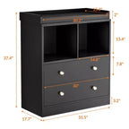 Commode Bébé avec Plan à Langer, Station Nurserie et Table à Langer 6 Tiroirs avec Matelas à Langer, Bois Robuste pour Bébé