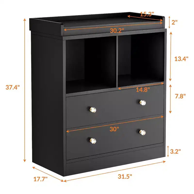 Baby Dresser with Changing Table Top, 6 Drawer Nursery & Changing Station with Changing Pad, Sturdy Wooden Baby