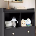 Commode Bébé avec Plan à Langer, Station Nurserie et Table à Langer 6 Tiroirs avec Matelas à Langer, Bois Robuste pour Bébé