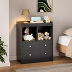 Commode Bébé avec Plan à Langer, Station Nurserie et Table à Langer 6 Tiroirs avec Matelas à Langer, Bois Robuste pour Bébé