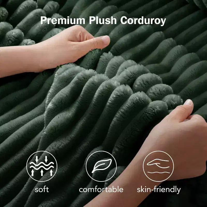 91'' Sectional Sleeper Sofa Bed with Pull Out Bed, with Reclining Backrest/Two Pull Out Beds/USB Ports/Cup Holders, Plush Corduroy