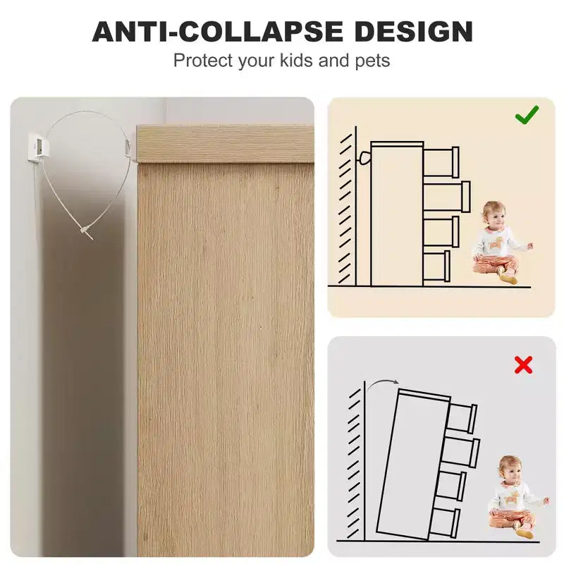 4-Drawer Natural Wood Dresser - Modern Storage Organizer with Recessed Handles for Bedroom or Living Room