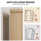 Commode 4 tiroirs en bois naturel - Organiseur de rangement moderne avec poignées encastrées pour chambre ou salon