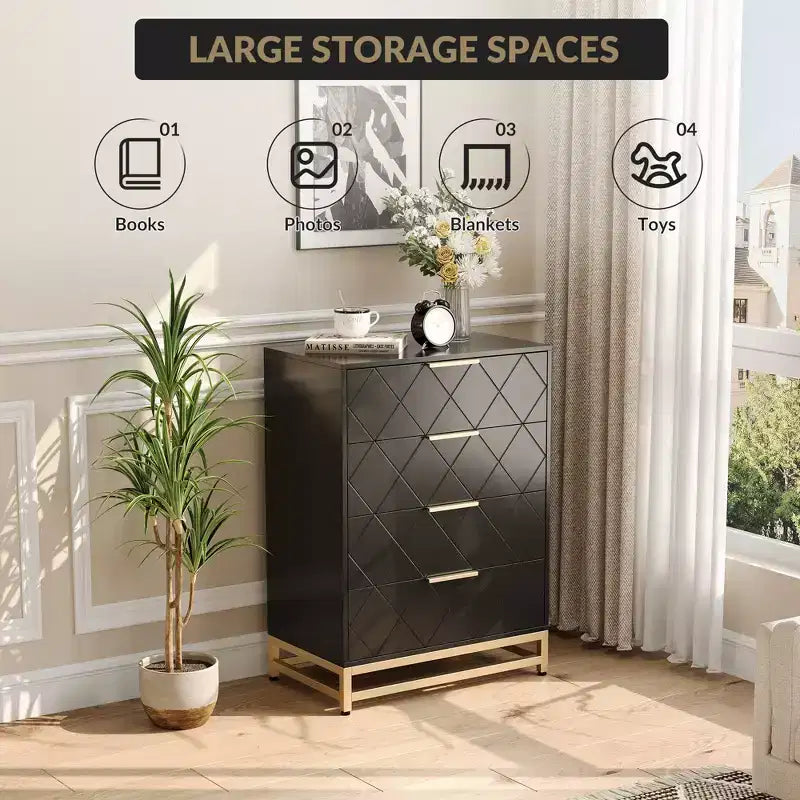 3-Drawer Wooden Dresser Space-Saving Classic Chest with Anti-Tip Safety, Clothes Storage, Versatile Nightstand & Organizer for Home & Dorm