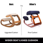 Chaise ergonomique à genoux, chaise de bureau à genoux robuste pour une meilleure posture, pour le modelage du corps, le soulagement du stress, la méditation, marron