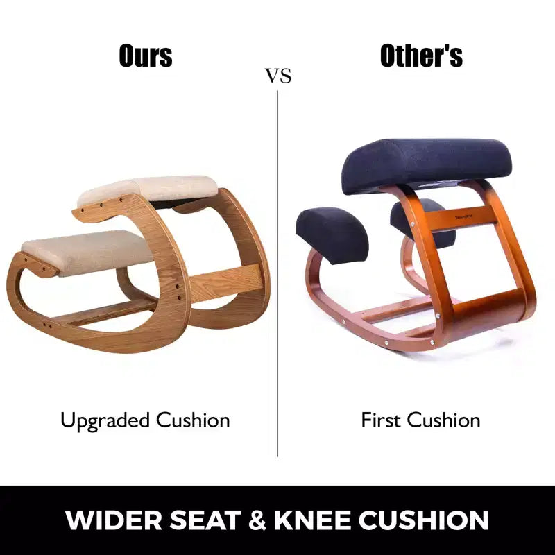 Ergonomic Kneeling Chair, Heavy Duty Better Posture Kneeling Stool Office Chair, for Body Shaping Relieveing Stress Meditation, Brown